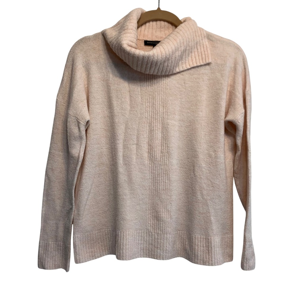 Banana Republic Cowl Neck Sweater Petite S Pink Heather Soft Girl Coquette